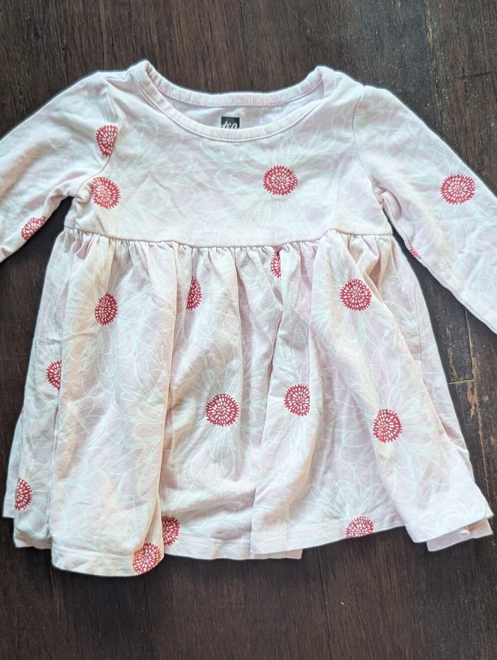 Tea Collection Light Pink Long-Sleeve Floral Dot Tunic